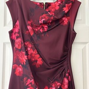 Floral Burgundy Dress